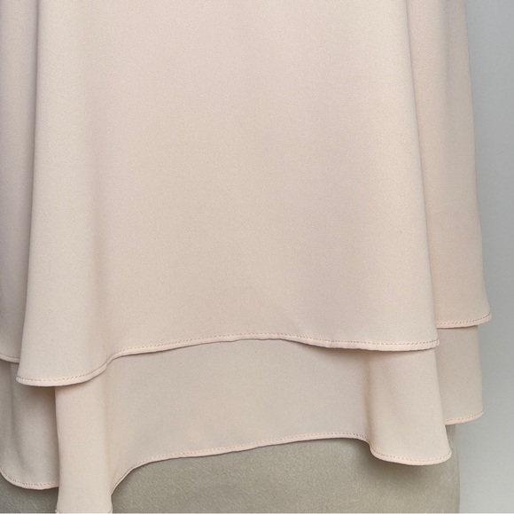 Forever 21 Light Peach Layered Tank Top Sequin Strap Chiffon Double Tier Medium - Picture 5 of 9